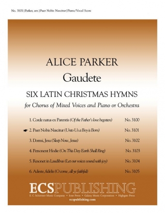 Alice Parker, Gaudete: No. 2. Puer nobis nascitur SSATB, Keyboard [Organ or Piano] or Orchestra Stimme