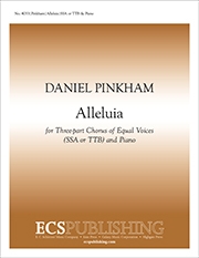 Daniel Pinkham, Alleluia SSA and Piano Stimme