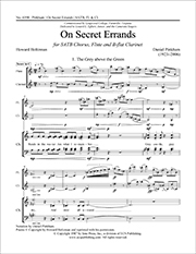 Daniel Pinkham, On Secret Errands SATB, Flute and Clarinet Chorpartitur