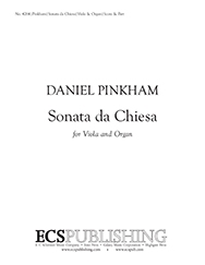 Daniel Pinkham, Sonata da Chiesa Viola and Organ Buch + Einzelstimme