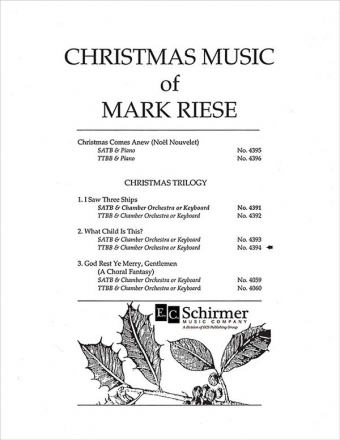 Mark Riese, Christmas Trilogy: 2. What Child Is This? TTBB Keyboard [Organ or Piano] or Orchestra Stimme