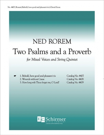 Ned Rorem, Two Psalms and a Proverb SATB, String Quintet Stimme