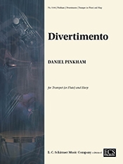 Daniel Pinkham, Divertimento for Trumpet and Harp Trumpet [or Flute or Viola] and Harp Partitur + Stimmen