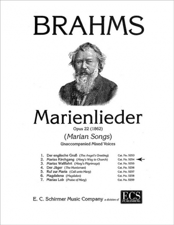 Johannes Brahms, Marienlieder No. 2. Marias Kirchgang SATB Stimme