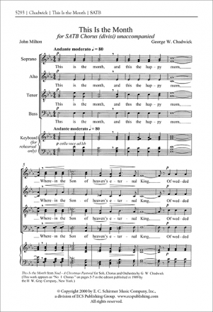 George Whitefield Chadwick, This Is the Month SATB Stimme