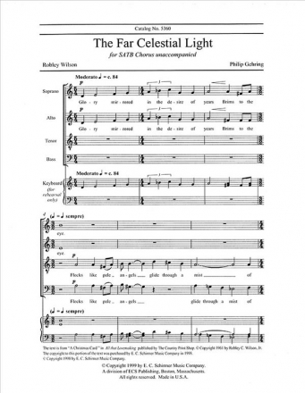 Philip Gehring, The Far Celestial Light SATB Stimme