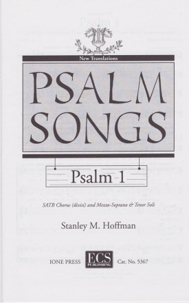 Stanley M. Hoffman, Psalm 1 M-S and T Soli and SATB Stimme