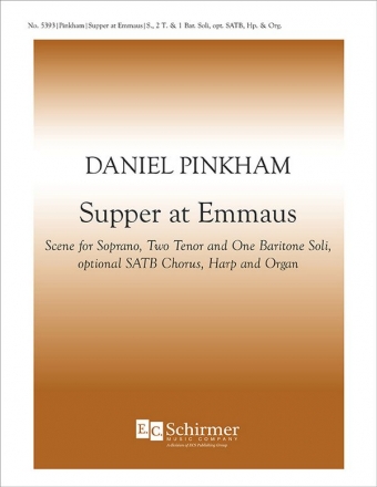 Daniel Pinkham, Supper at Emmaus STTB soli, [opt. SATB], Organ and harp Stimme