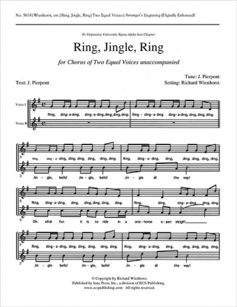 Ring, Jingle, Ring 2-part Treble Voices Stimme