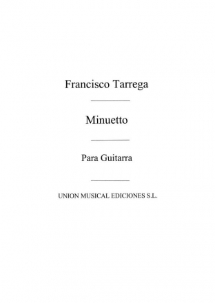 Francisco Tarrega, Minuetto Gitarre Buch