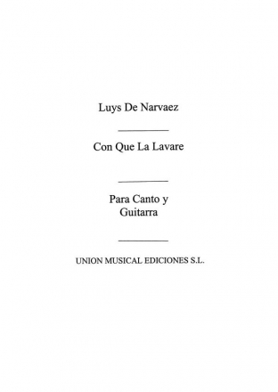 Con Que Lavare (Azpiazu) Vocal and Guitar Buch