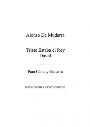 Triste Estaba El Rey David Vocal and Guitar Buch