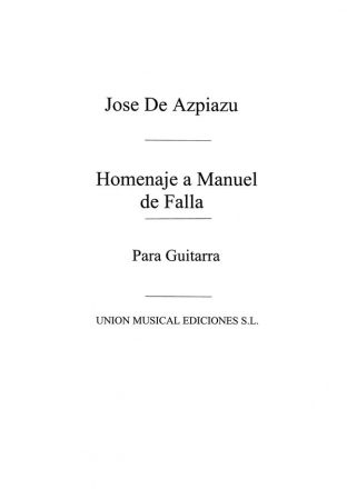 Homenaje A Manuel De Falla For Vocal and Guitar Buch