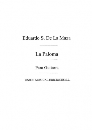 La Paloma Habanera (E Sainz De La Maza) Gitarre Buch