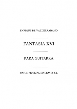 Fantasia Xvi En Re Menor D Minor Gitarre Buch