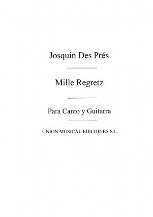 Mille Regretz Cancion (Azpiazu) per canto y guitarra partitura