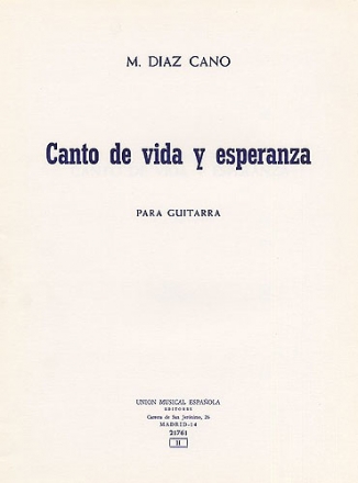 Miguel Anga Diaz, Canto De Vida Y Esperanza Guitar Gitarre Buch