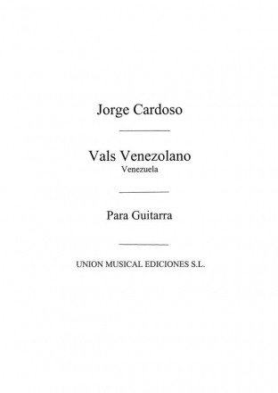 Jorge Cardoso, Venezuela Vals No.10 Gitarre Buch