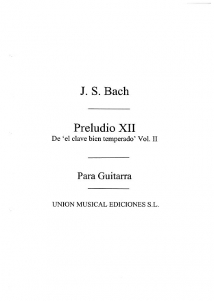 Preludio No.12 Clave Bien Temperado Volume 2 Gitarre Buch