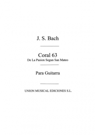 Coral No.63 De La Pasion Segun San Mateo Gitarre Buch