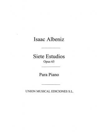 Isaac Albniz, Siete Estudios En Los Tonos Naturales Mayores Klavier Buch