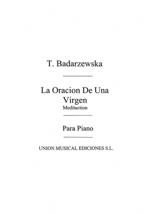 La Oracion De Una Virgen For Piano Klavier Buch