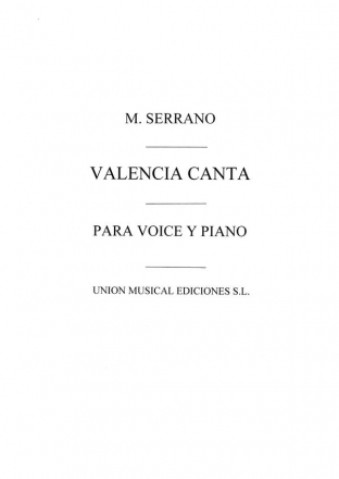 Valencia Canta A La Virgen De Los Desamparados Vocal and Piano Buch