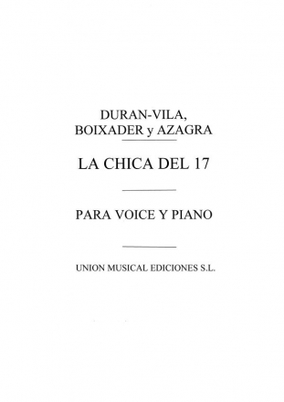 Ruiz de Azagra: 'La Chica Del 17' Vocal and Piano Buch