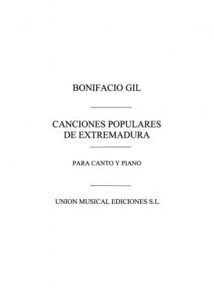 Canciones Populares De Extremadura Vocal and Piano Buch