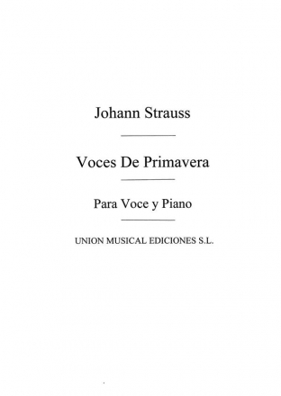 Johann Strauss Jr., Voces De Primavera Vals Vocal and Piano Buch