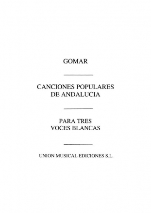 Caniones Populares De Andalucia Vocal and Piano Buch