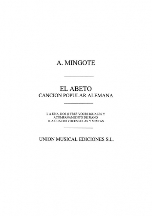 Mingote: El Abeto Cancion Popular Alemana for VM Vocal Buch