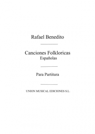 Canciones Folkloricas Espanolas Vocal Buch