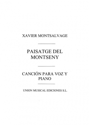 Xavier Montsalvatage, Paisatge Del Montseny Vocal and Piano Buch