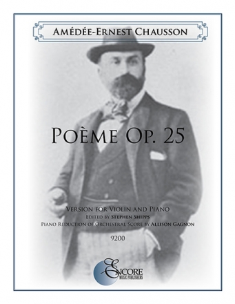 Ernest Chausson, Pome Op. 25 Violin and Orchestra Klavierauszug