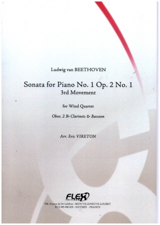 Sonate No.1 op.2,1 for oboe, 2 clarinets and bassoon score and parts