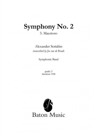 Alexander Scriabin, Symphony nr. 2 c minor Concert Band/Harmonie Partitur + Stimmen