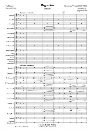 Giuseppe Verdi, Rigoletto Concert Band/Harmonie Partitur + Stimmen