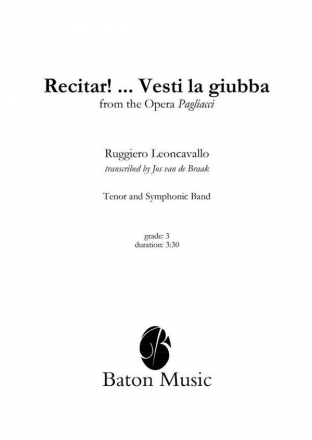 Ruggero Leoncavallo, Recitar! ... Vesti la giubba Tenor and Symphonic Band Partitur + Stimmen