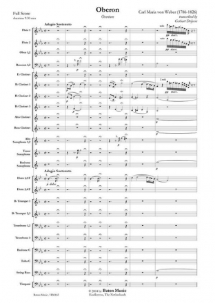 Carl Maria von Weber, Oberon Concert Band/Harmonie Partitur + Stimmen