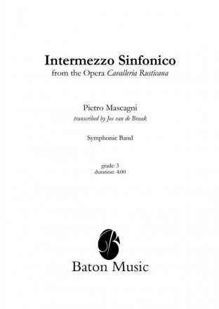 Pietro Mascagni, Intermezzo Sinfonico Concert Band/Harmonie Partitur + Stimmen