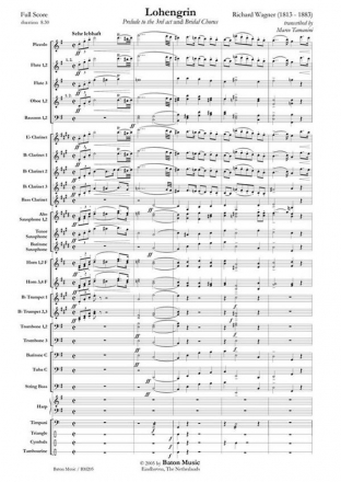 Richard Wagner, Lohengrin Concert Band/Harmonie Partitur + Stimmen