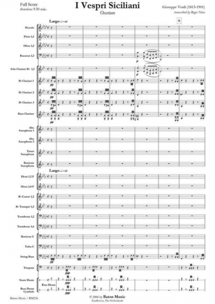 Giuseppe Verdi, I Vespri Siciliani Concert Band/Harmonie Partitur + Stimmen