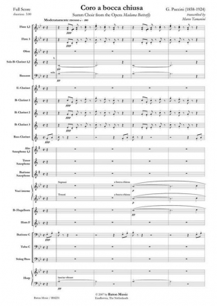 Giacomo Puccini, Coro a bocca chiusa Choir and Symphonic Band Partitur + Stimmen