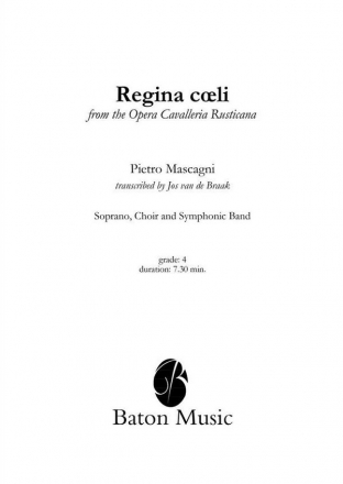 Pietro Mascagni, Regina coeli Soprano, Choir and Symphonic Band Partitur + Stimmen