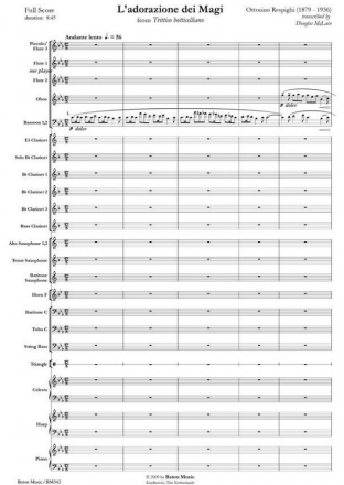 Ottorino Respighi, L'adorazione dei Magi Concert Band/Harmonie Partitur + Stimmen