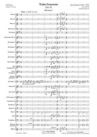 John Golland, Tuba Concerto Tuba and Symphonic Band Partitur + Stimmen