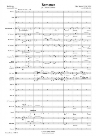 Max Bruch, Romance Viola [Alto Saxophone] and Symphonic Band Partitur + Stimmen