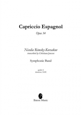 Nikolai Rimsky-Korsakov, Capriccio Espagnol Concert Band/Harmonie Partitur + Stimmen