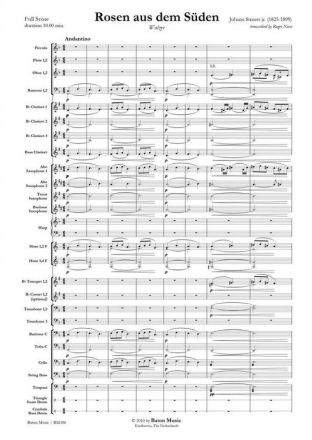 Johann Strauss, Rosen aus dem Sden Concert Band/Harmonie Partitur + Stimmen